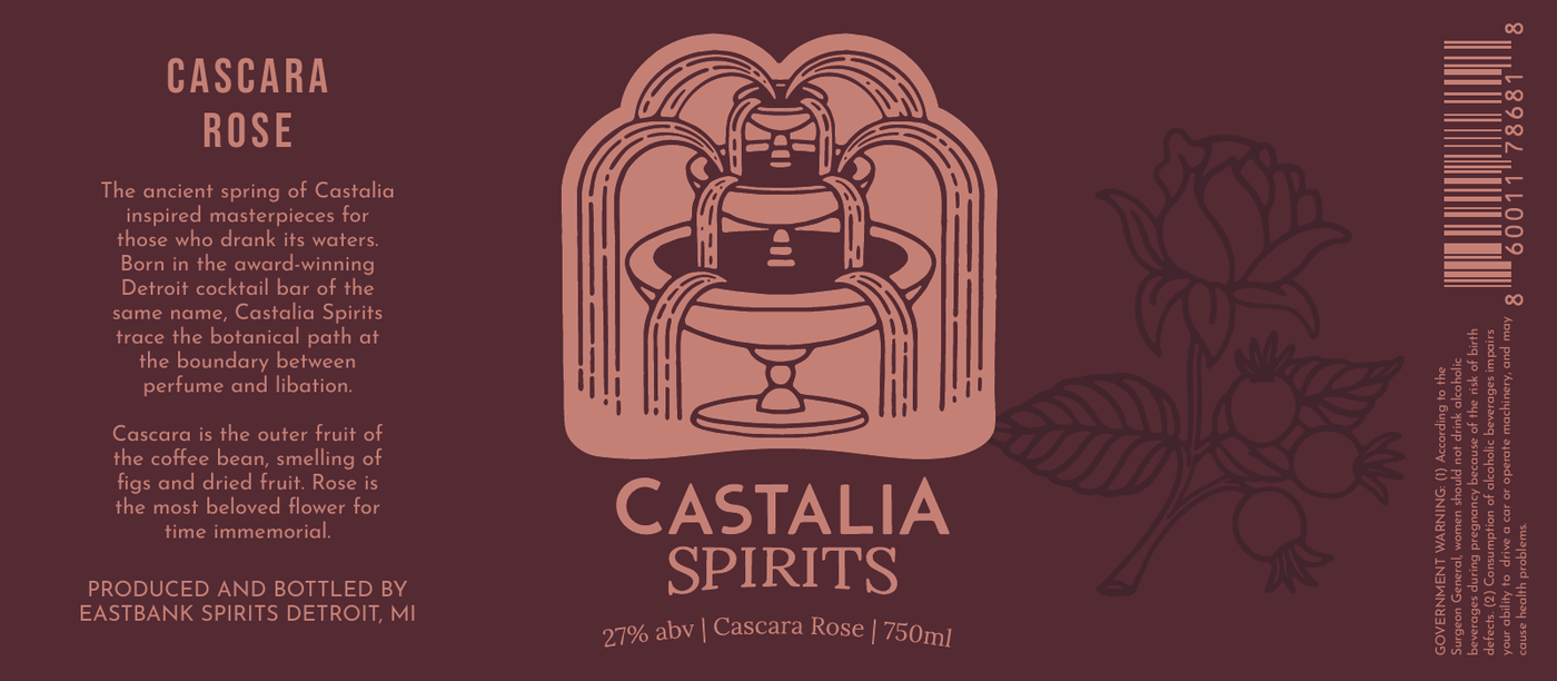 Castalia Spirits Cascara Rosé bottle label